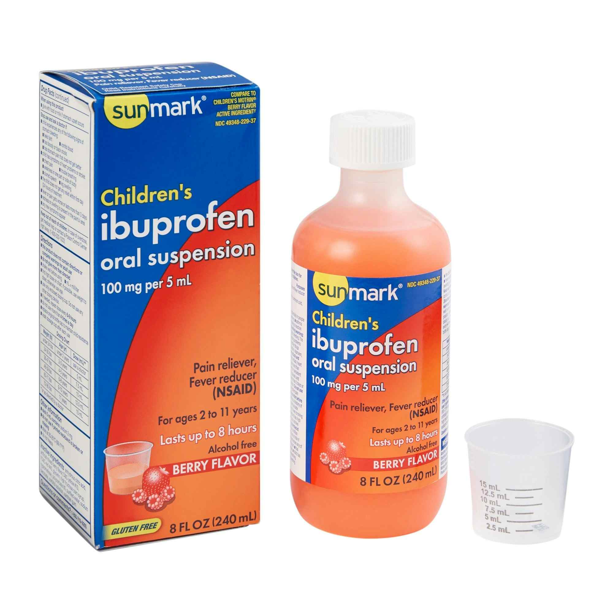 sunmark Children's Ibuprofen Oral Suspension, 100 mg/5 mL, 49348022937, 1 Each