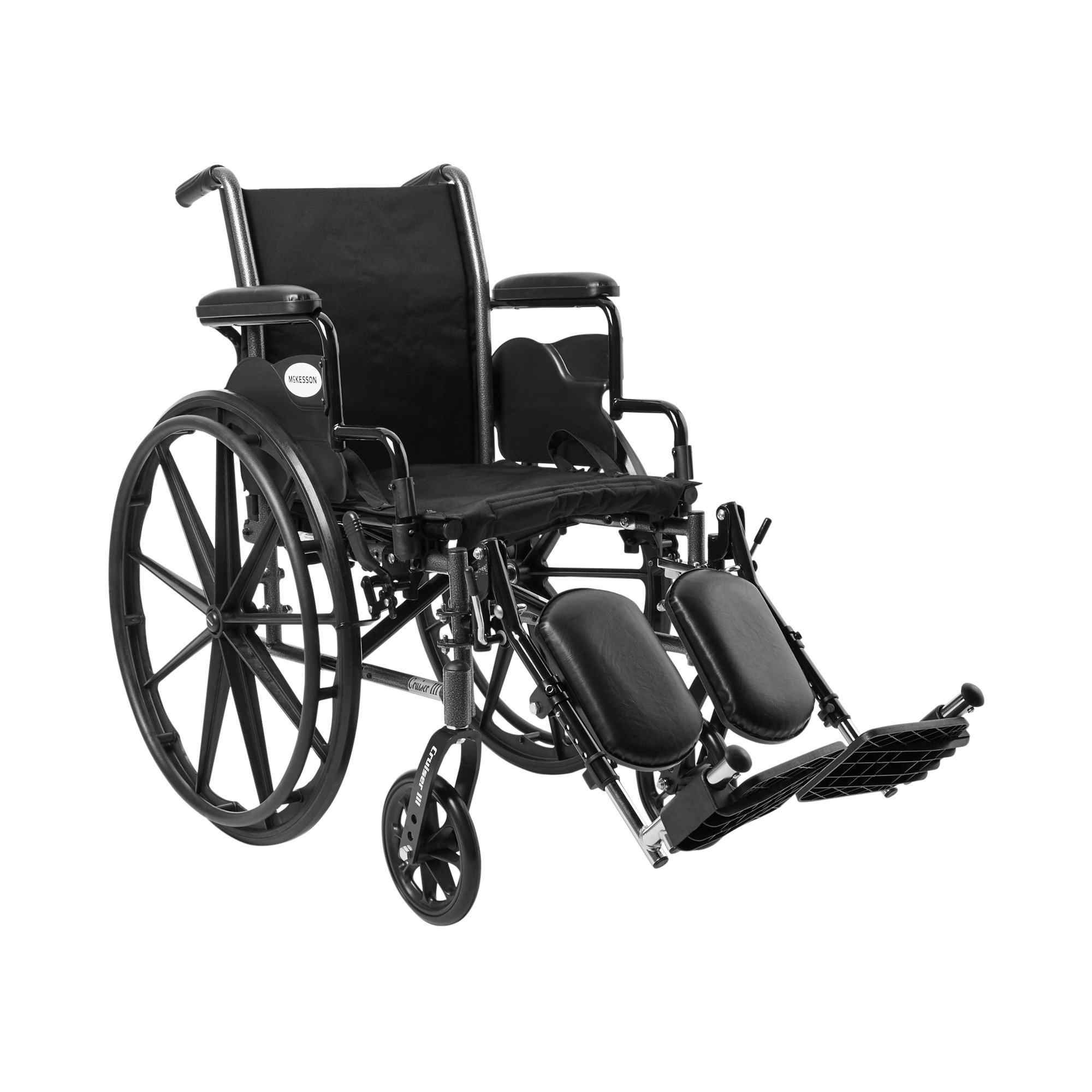 McKesson Manual Wheelchair, Flip Back, Detachable and Adjustable Height Desk Arm, Elevating Legrests, 146-K316DDA-ELR, 16" Seat - 1 Each
