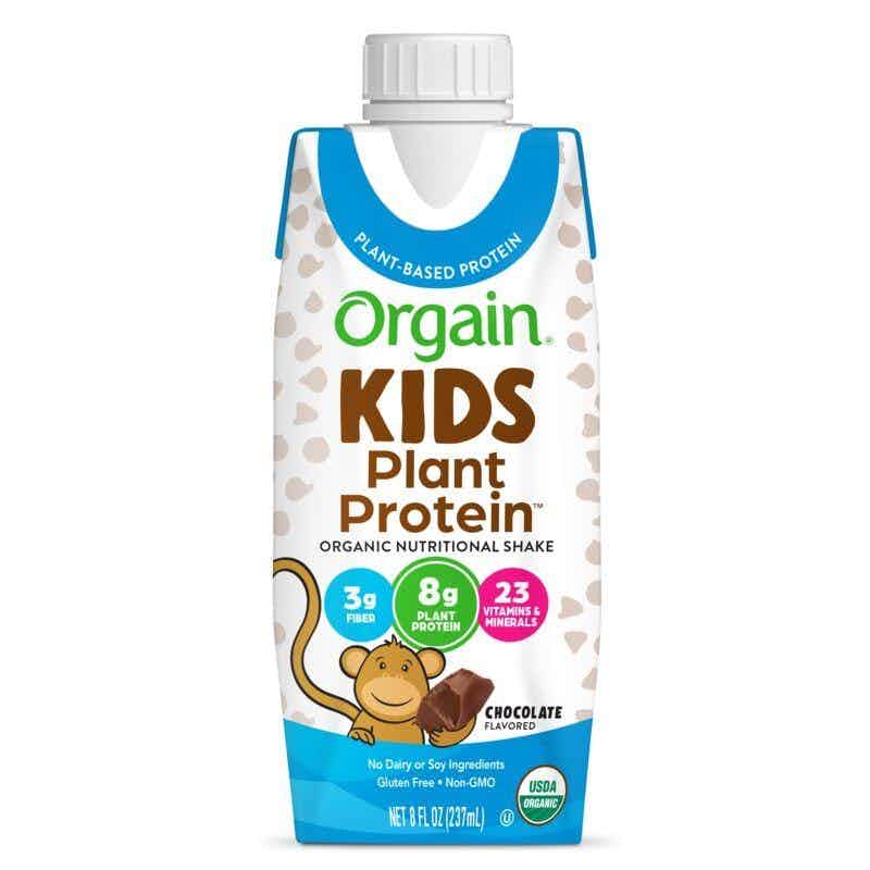 Orgain Kids Plant Protein Organic Nutritional Shake, Chocolate, 8 oz., 851770003513, Case of 12