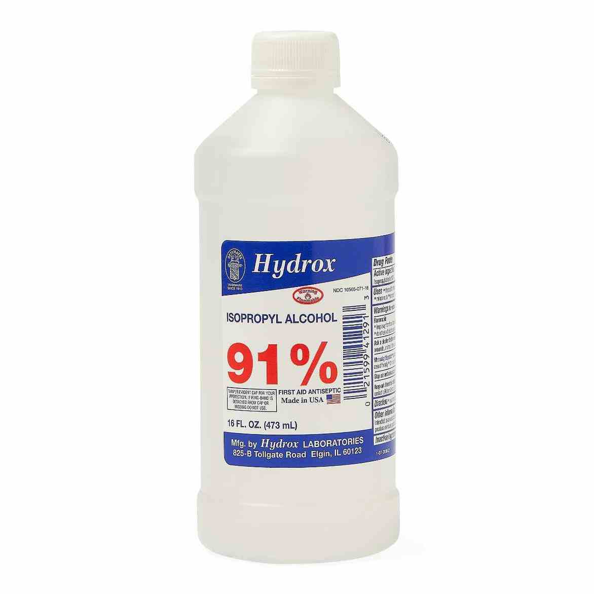 Hydrox Isopropyl Alcohol, 91%, D0042, 1 Each