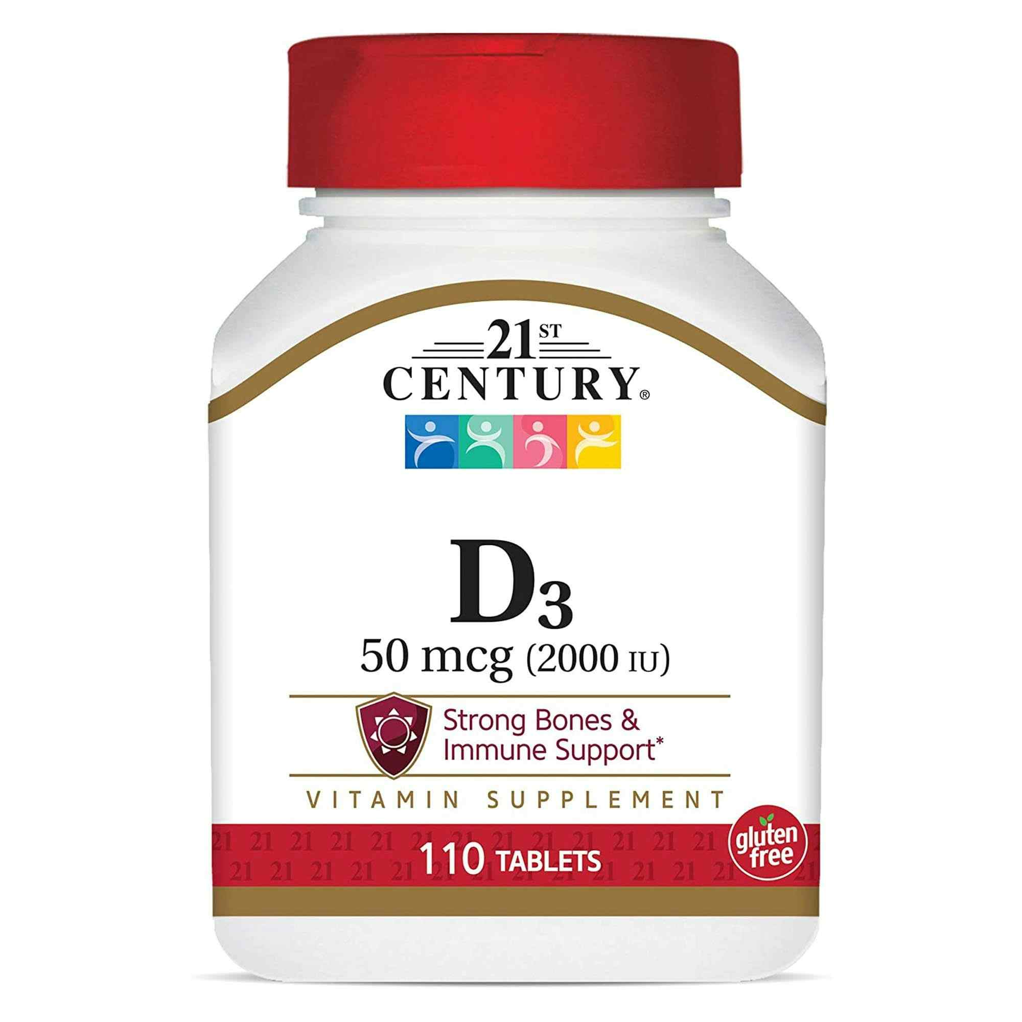 21st Century D3 Vitamin Supplement, 74098527111, 2000 IU - Bottle of 110 Tablets