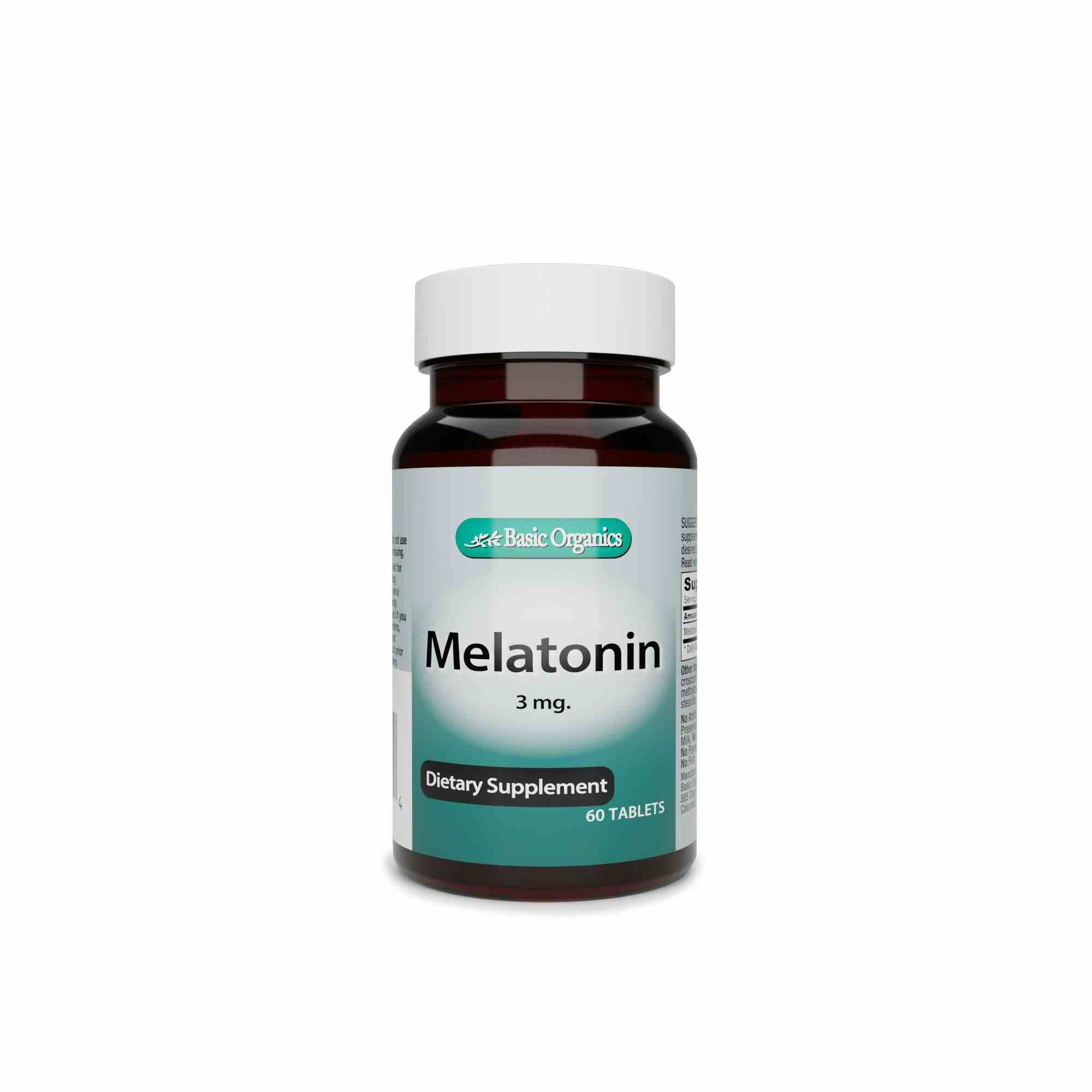 Basic Organics Melatonin, 3 mg., 60 Tablets, 05445821360, 1 Bottle