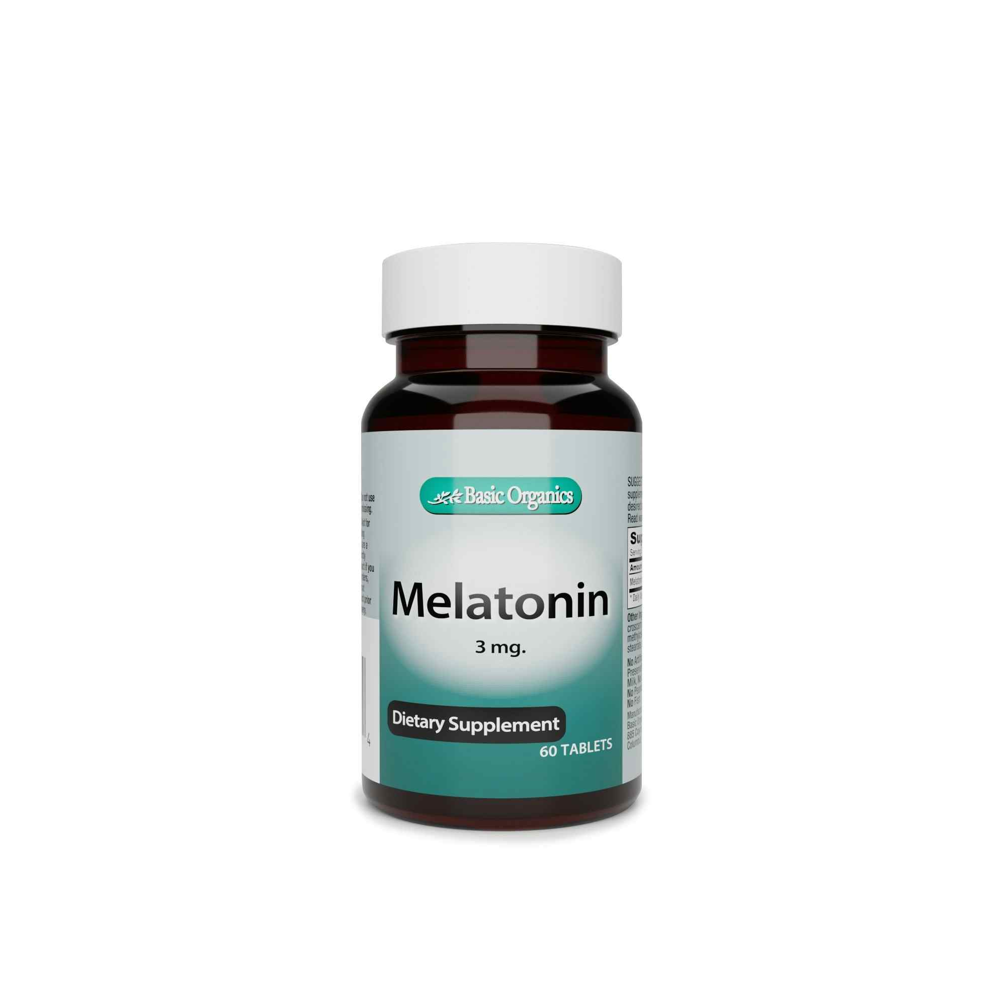 Basic Organics Melatonin, 3 mg., 60 Tablets, 05445821360, 1 Bottle