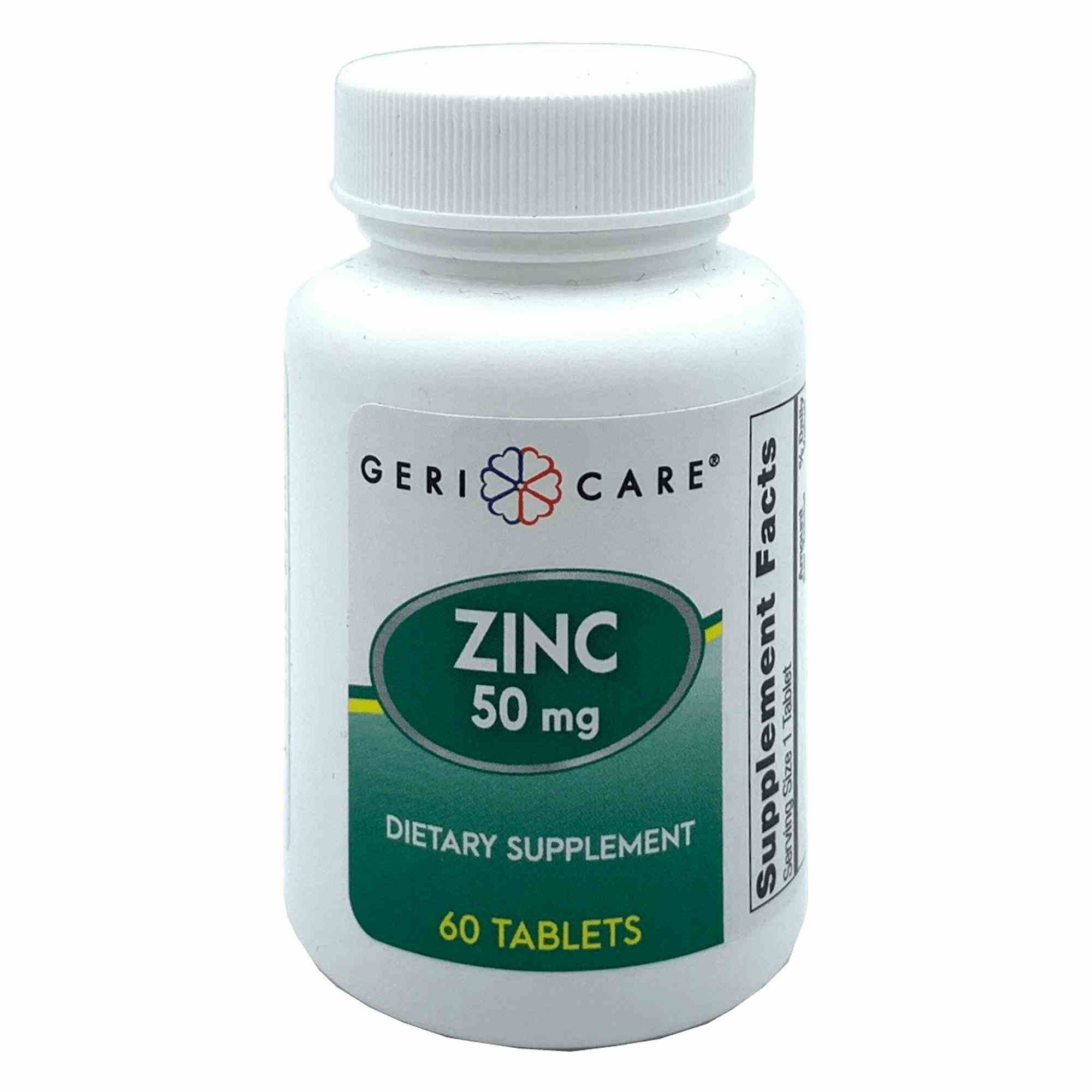 Geri-Care Zinc Dietary Supplement, 50 mg, 60 Tablets, 865-06, 1 Bottle