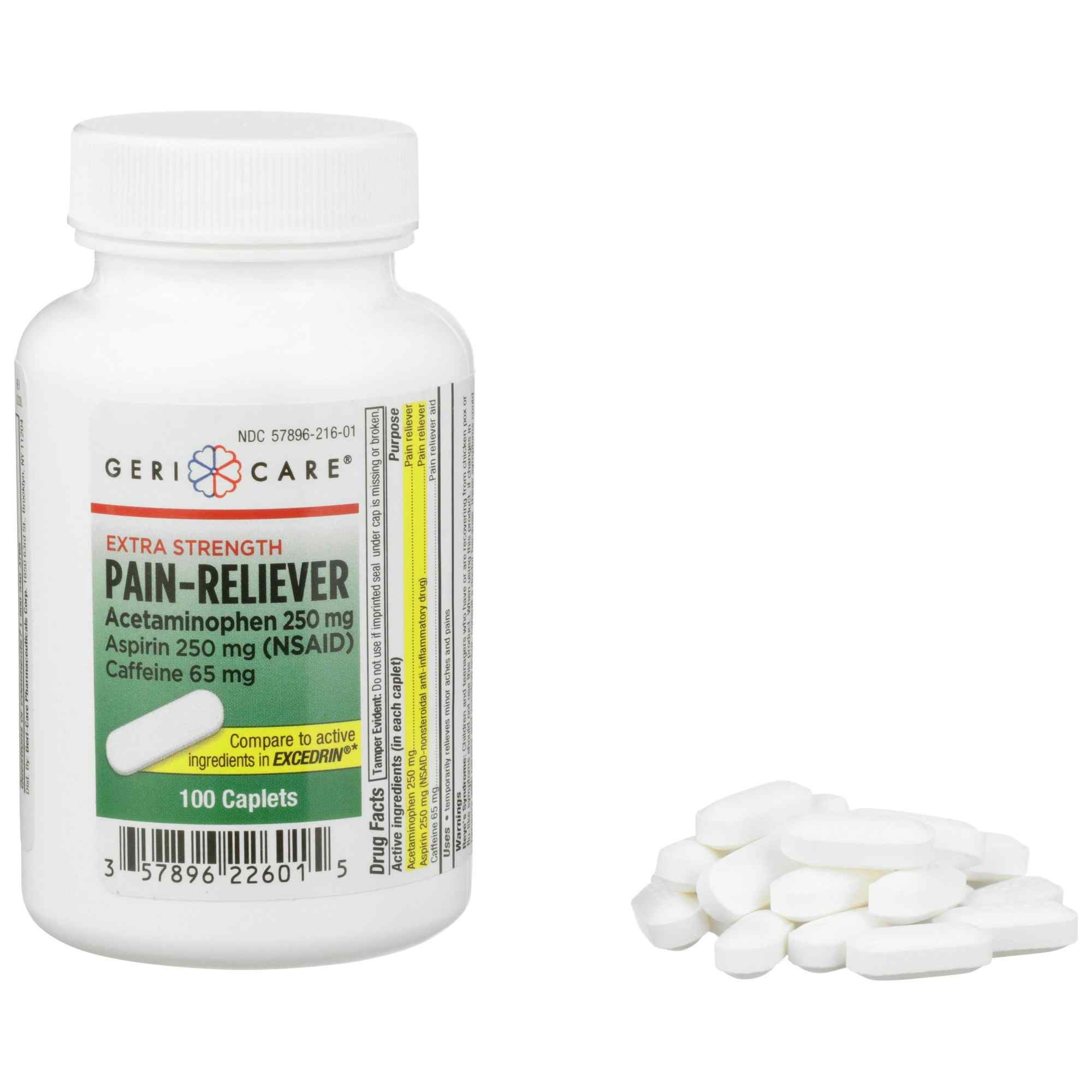 Geri-Care Extra-Strength Pain Reliever, 100 Caplets, 226-01-GCP, 1 Bottle