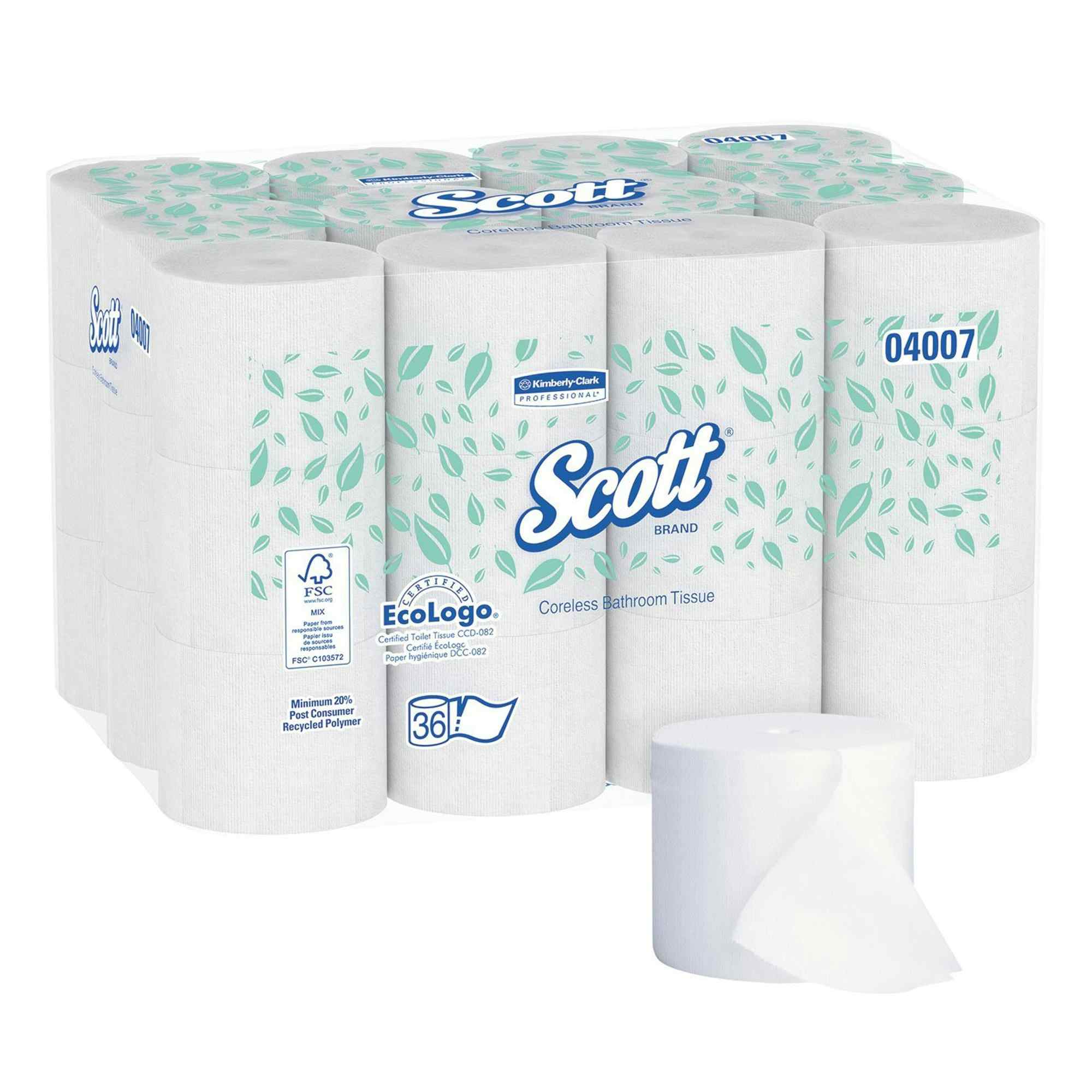 Scott Coreless Bathroom Tissue, 04007, Case of 36