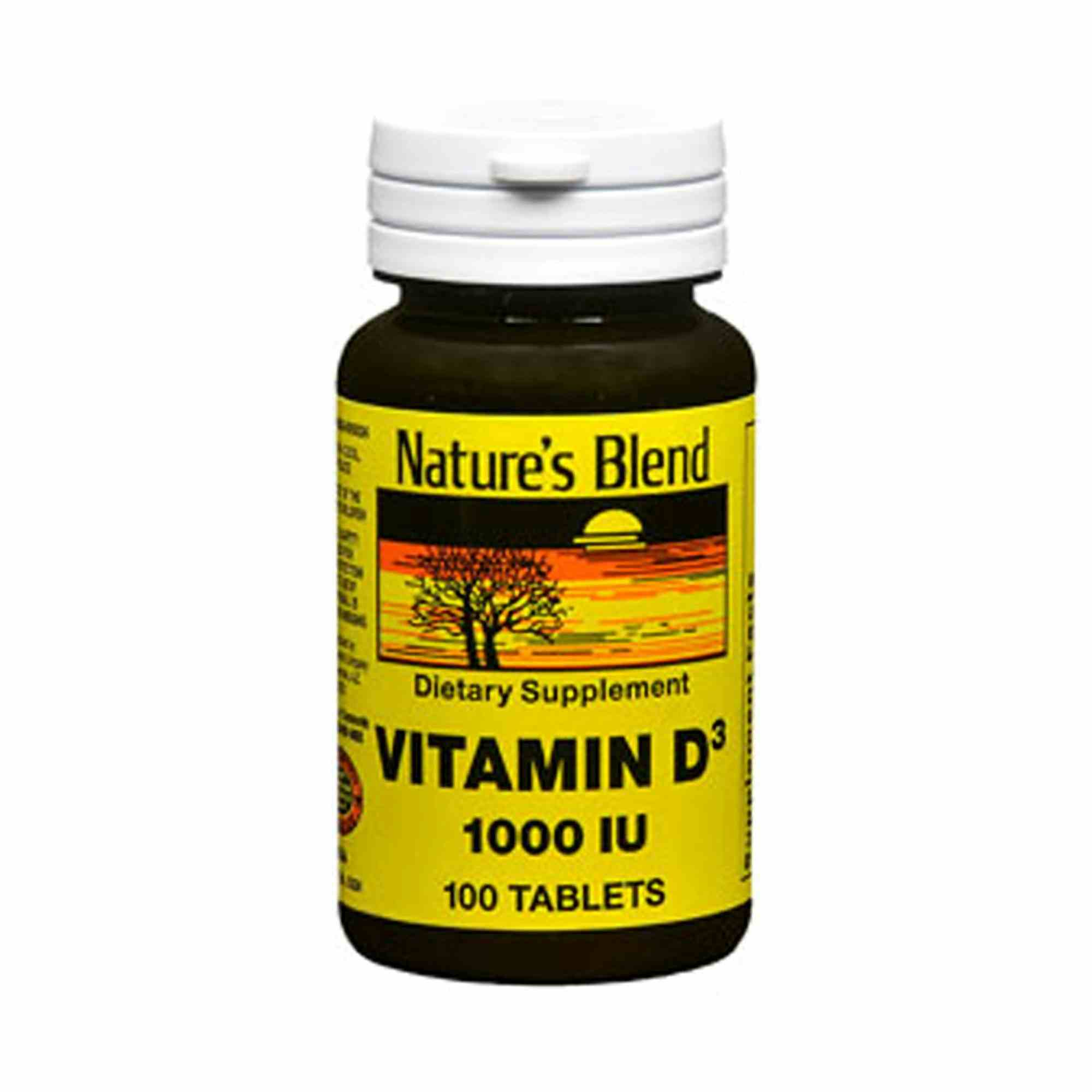 Nature's Blend Vitamin D3 Supplement, 54629041120, 2000 IU - Bottle of 100 Tablets