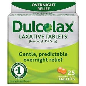 Dulcolax Laxative Tablets Overnight Relief, 5 mg., 00597001250, Box of 50 Tablets