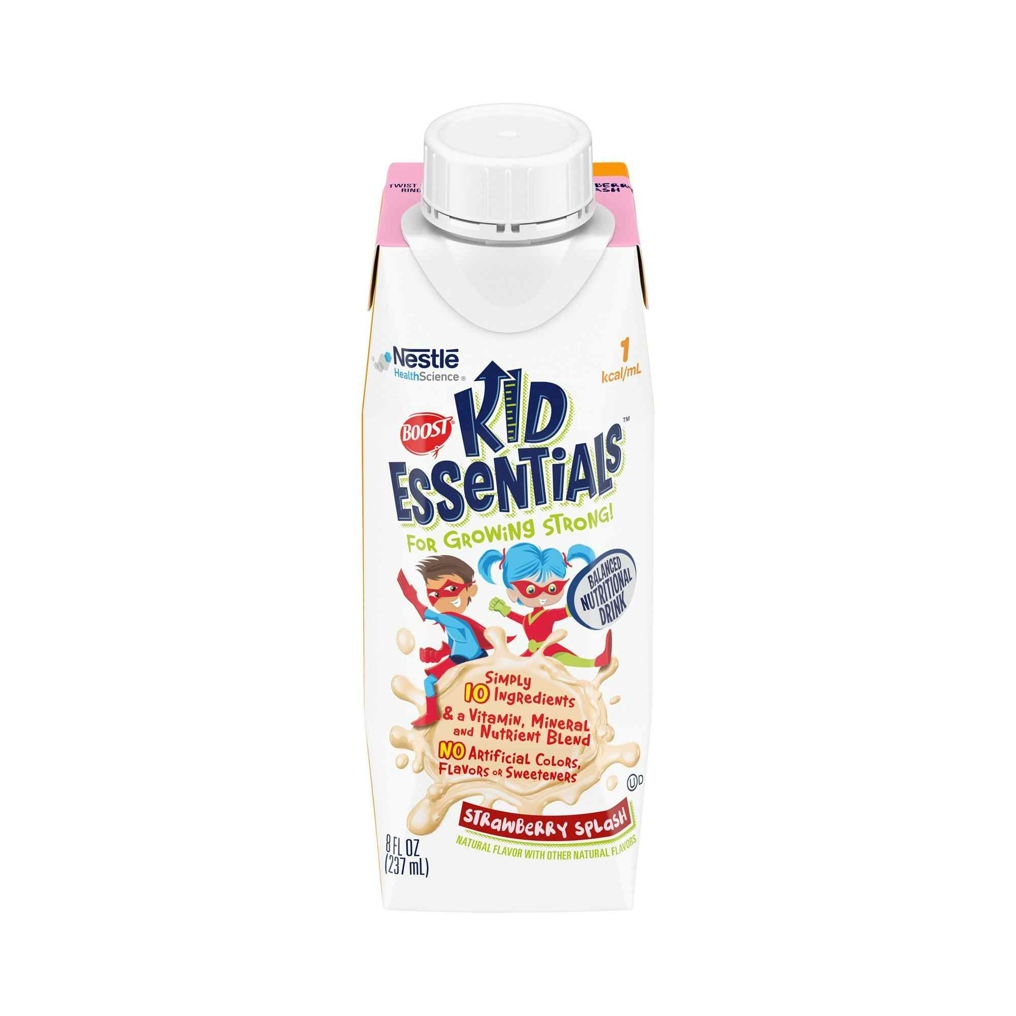 Boost Kid Essentials Balanced Nutritional Drink, Strawberry Splash, 8 oz., 00043900285740, Case of 24