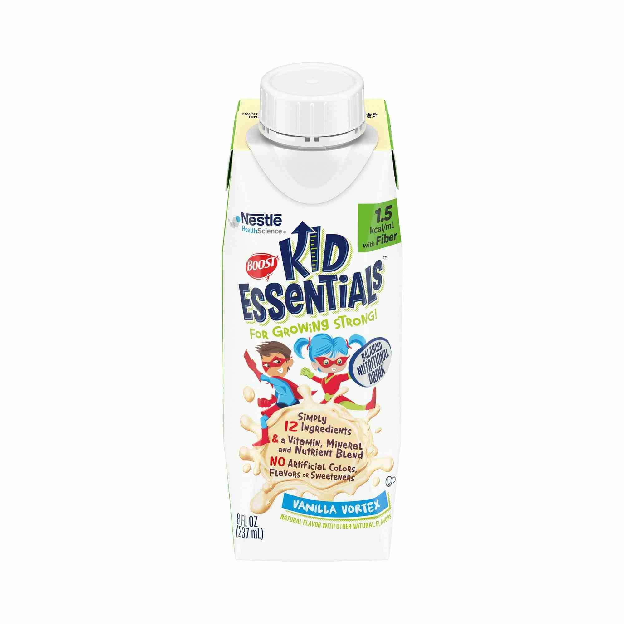 Boost Kid Essentials 1.5 with Fiber Balanced Nutritional Drink, Vanilla Vortex, 8 oz., 00043900663289, Case of 24
