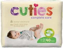 Cuties Complete Care Diapers with Tabs, Heavy Absorbency, CCC02, Size 2 (12-18 lbs) - Bag of 40