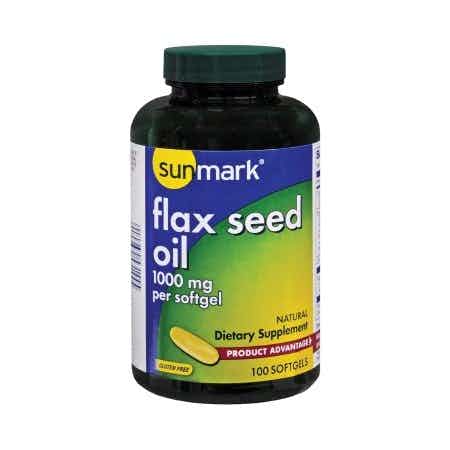 sunmark Flax Seed Oil Dietary Supplement, 1000 mg, 100 Softgels, 01093989244, 1 Bottle