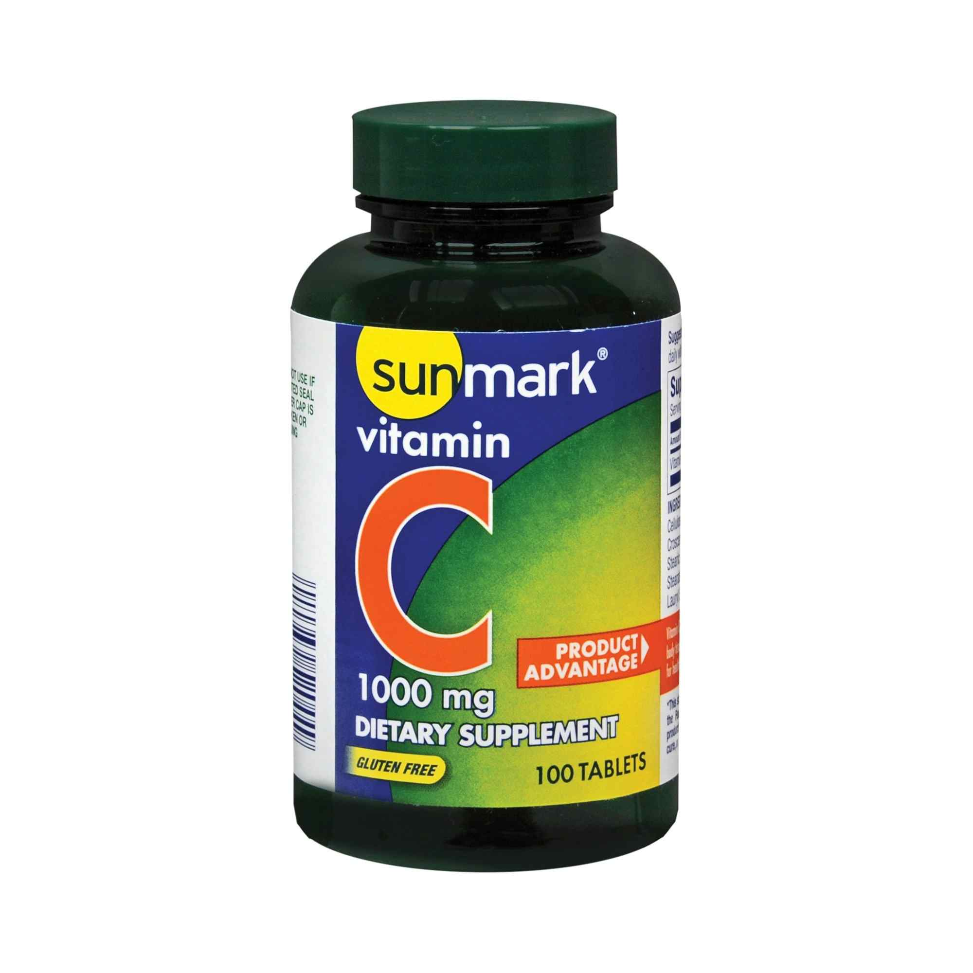 sunmark Vitamin C DietarySupplement, 1000 mg, 100 Tablets, 01093990044, 1 Bottle