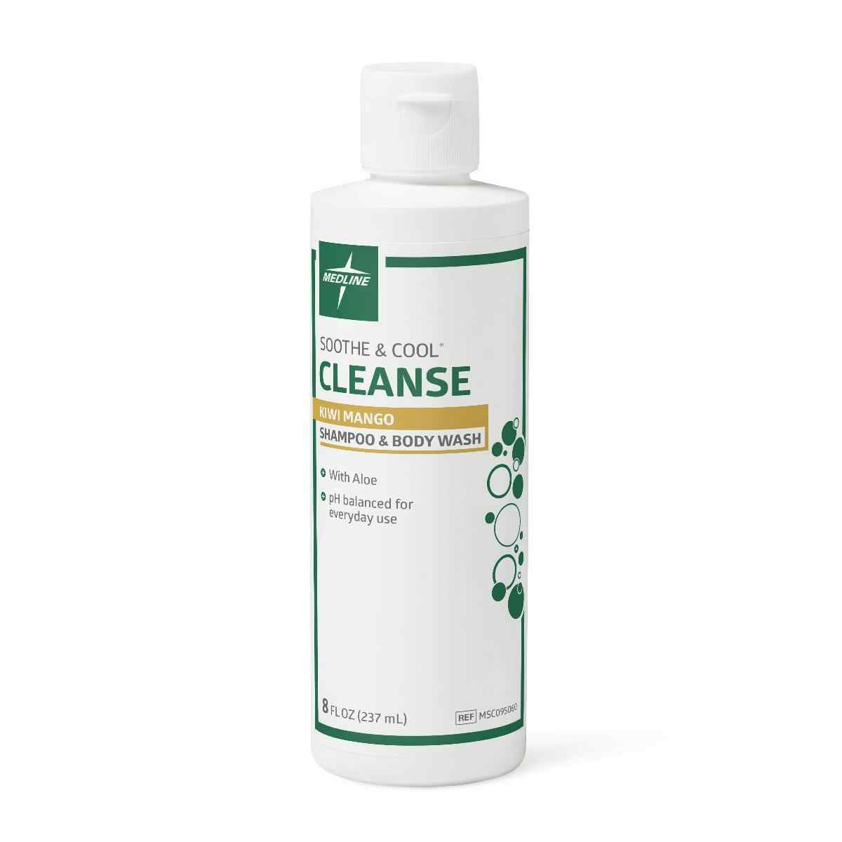 Medline Sooth & Cool Cleanse Shampoo & Body Wash, MSC095062, 1 gal - Kiwi Mango Scent - Case of 4