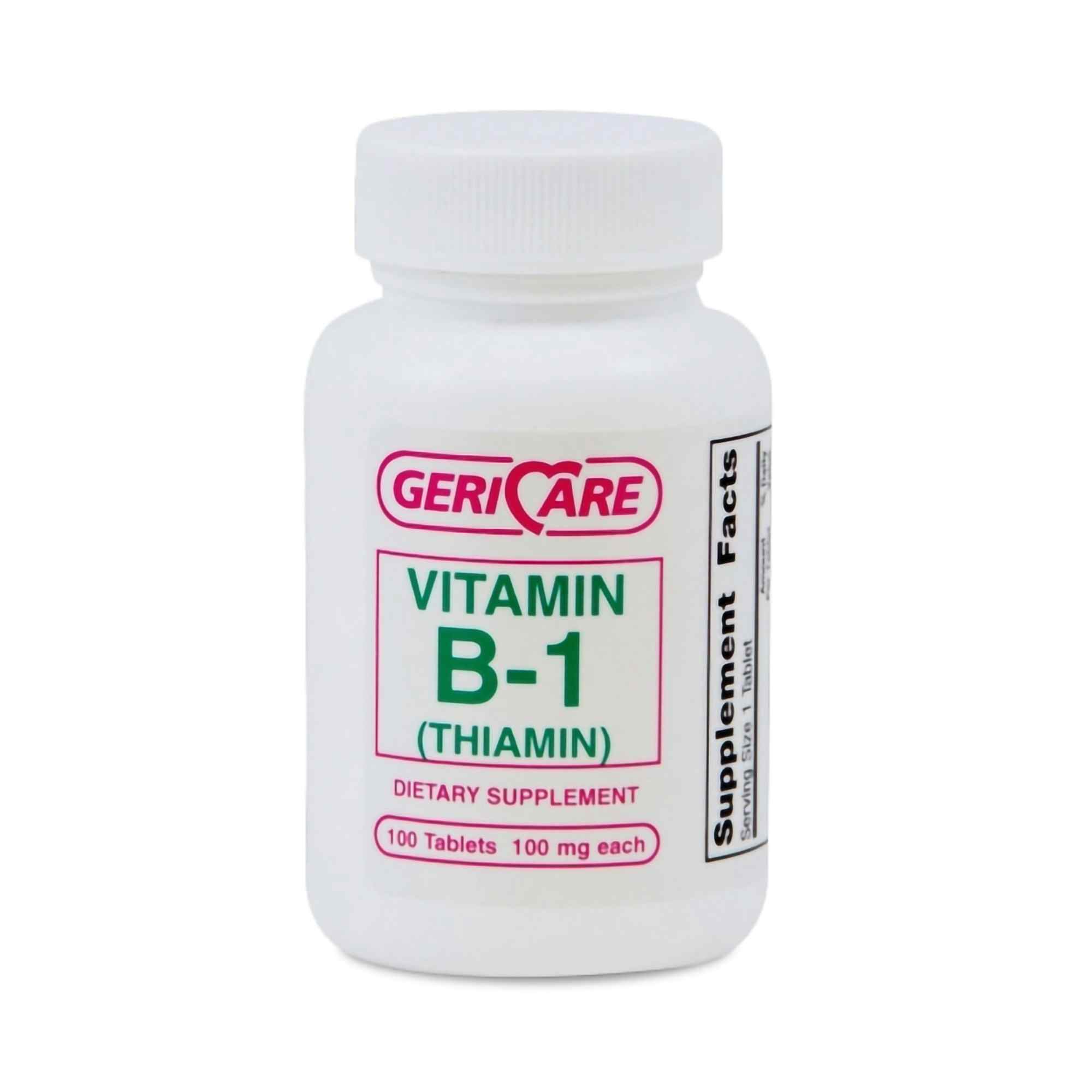 Geri-Care Vitamin B-1 Dietary Supplement, 100 mg, 100 Tablets, 851-01-GCP, 1 Bottle