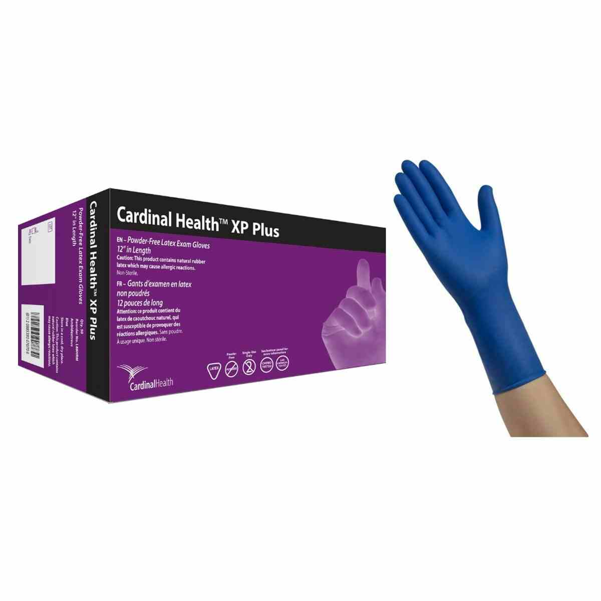 Cardinal Health XP Plus Examination Glove, 14.1mil Thick, L88HRL, Large - Box of 50