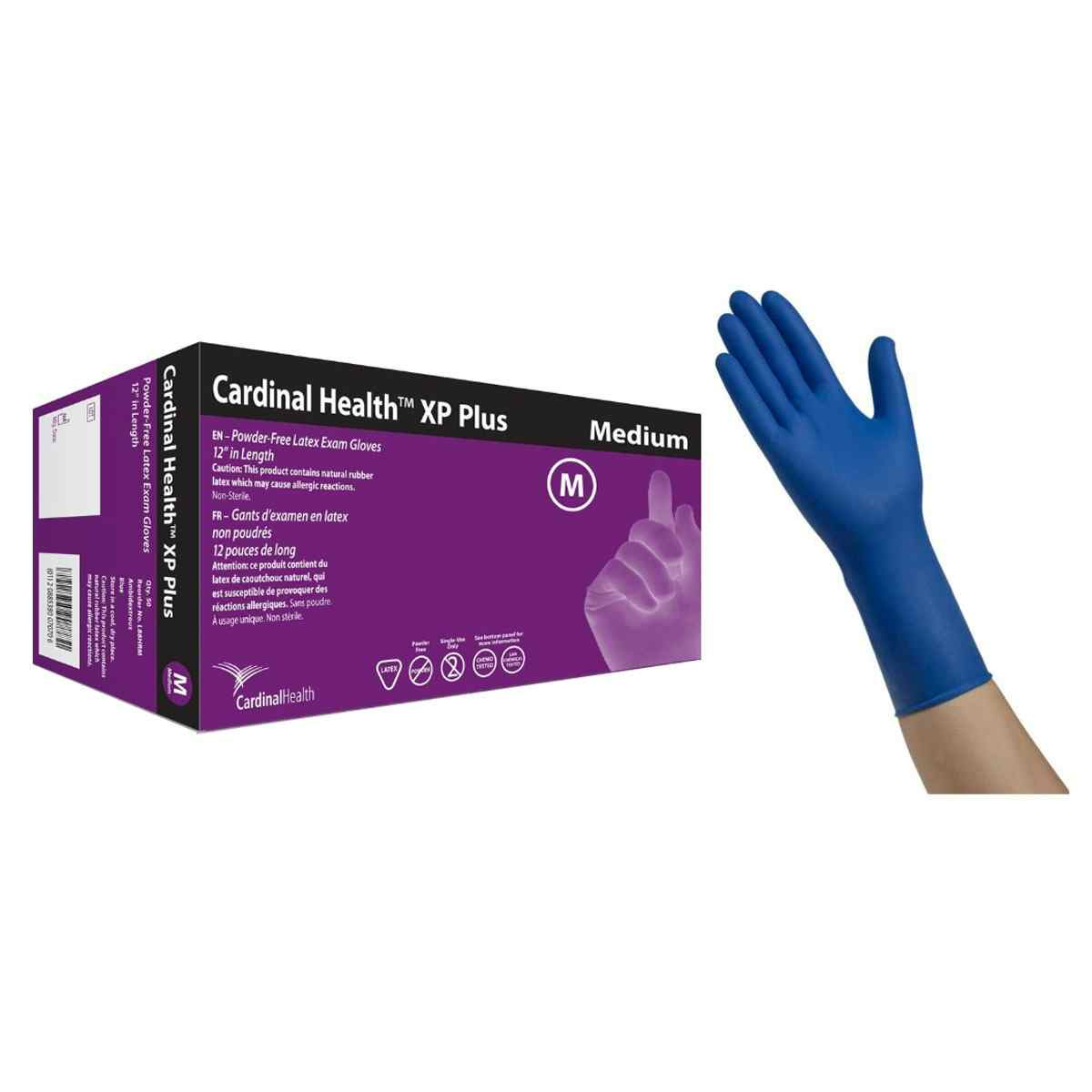 Cardinal Health XP Plus Examination Glove, 14.1mil Thick, L88HRM, Medium - Box of 50