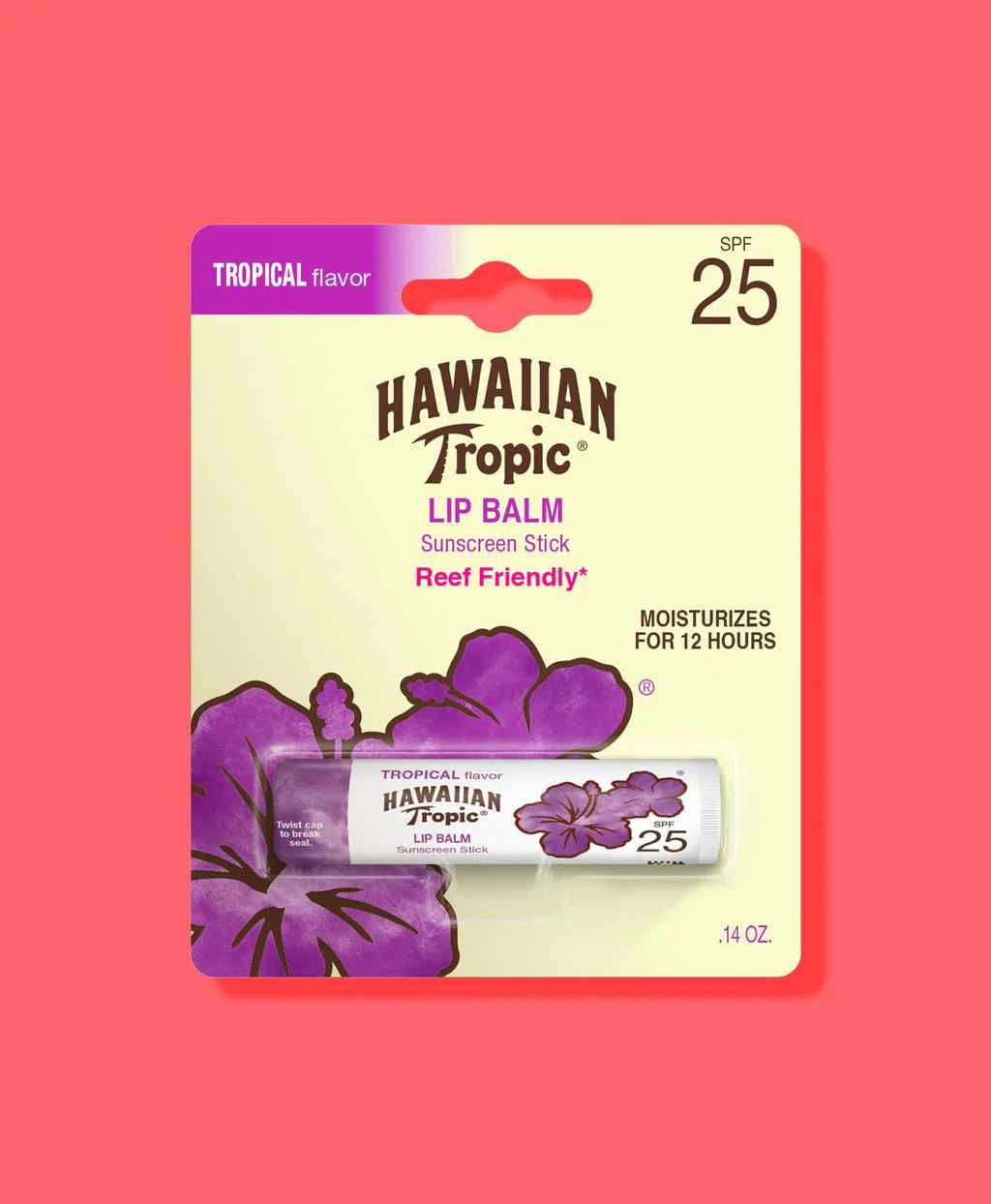 Hawaiian Tropic Tropical Lip Balm with SPF 45+, 0.14 oz