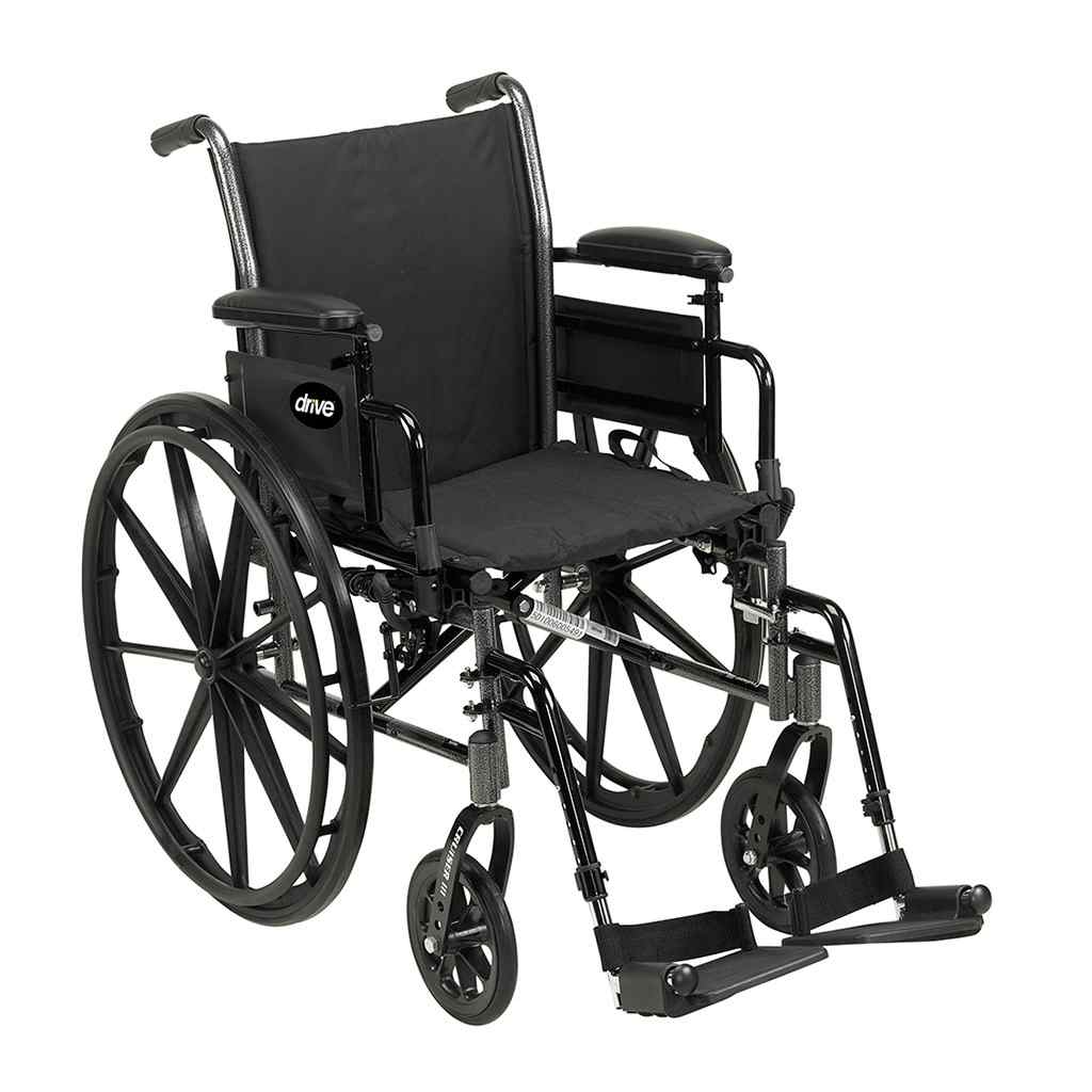 drive Cruiser III Wheelchair, Flip Back Detachable Desk Arm, Elevating Legrests, K320DDA-ELR, 20" - 1 Each