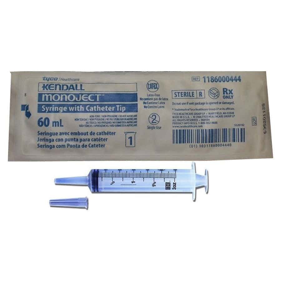 Monoject SoftPack Syringe, Catheter Tip, 1186000444, 60 mL - Box of 30