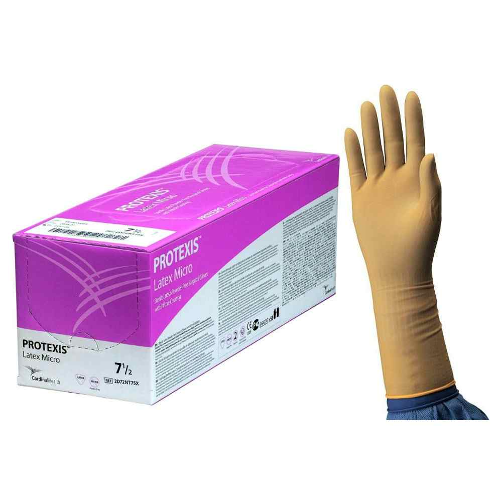 Cardinal Health Protexis Latex Micro Surgical Glove, Powder-Free, 2D72NT75X, Size 7.5 (11.6") - Box of 50