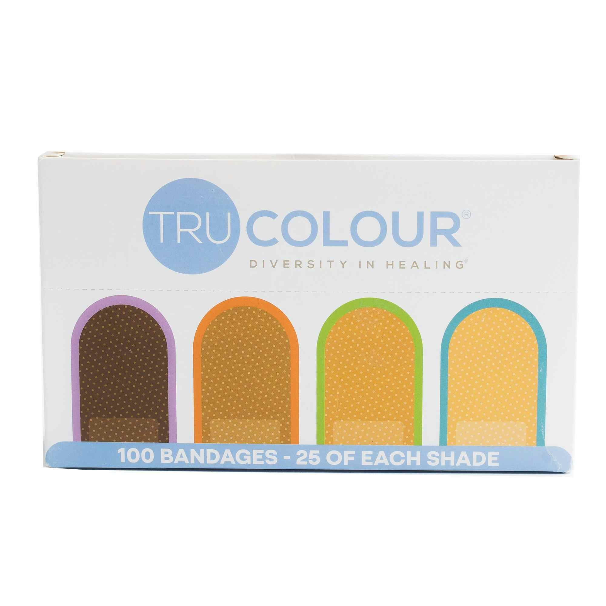 Tru-Colour Skin-Tone-Shade Adhesive Bandage Strips, 1 X 3", TCB-VBX100, Box of 100