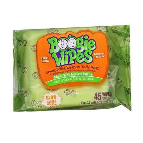 Boogie Wipes Saline Nose Wipe, Fresh Scent, 816167010536, Pack of 45