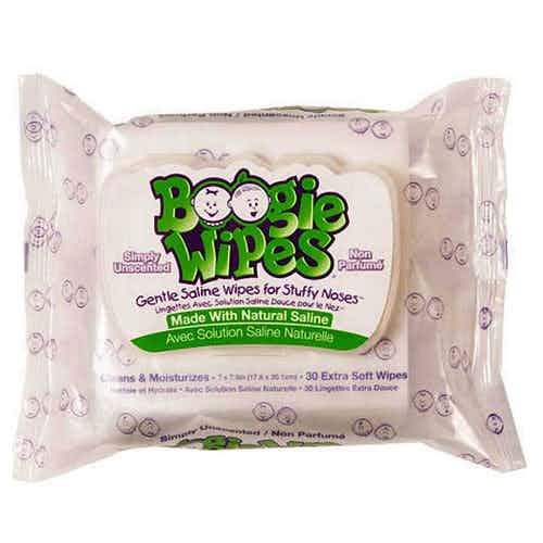 Boogie Wipes Saline Nose Wipe, Unscented, 816167011403, Pack of 90