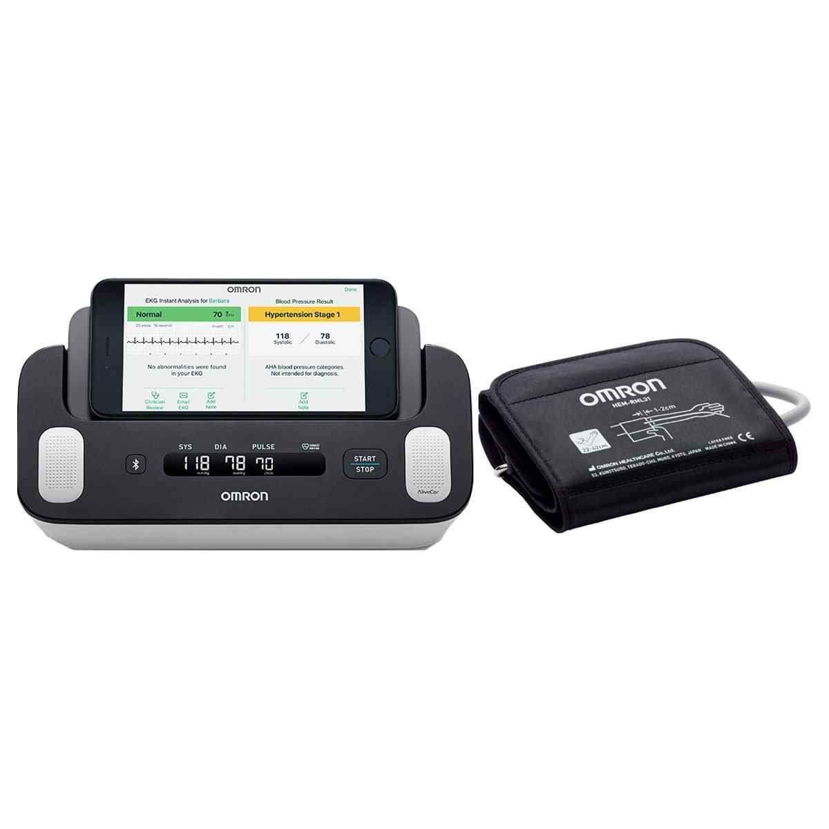 Omron Complete Wireless Upper Arm Blood Pressure and EKG Monitor, BP7900, 1 Each