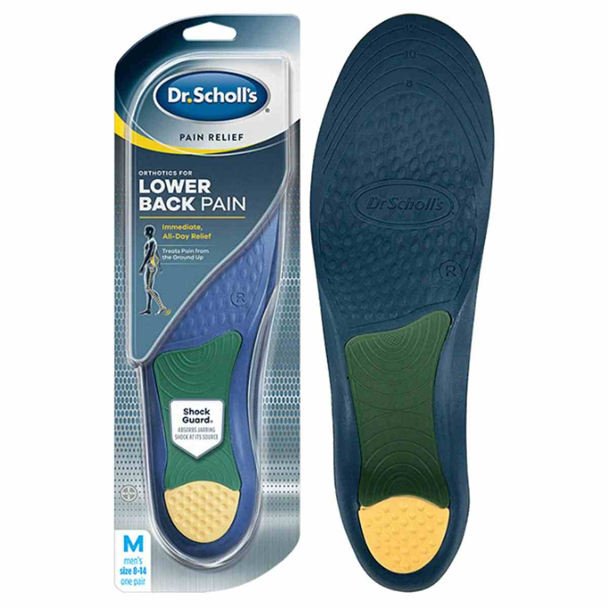 Dr. Scholl's Pain Relief Orthotics for Lower Back Pain, 85286145, Men's (Size 8-12) - Pack of 2