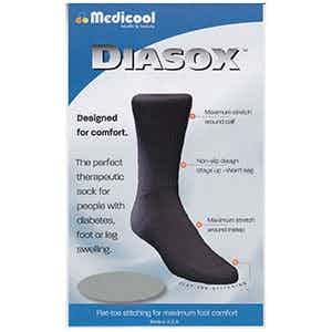 Medicool DiaSox Diabetes Socks, Seam-Free, DISBLARGE, Large - Black - 1 Pair