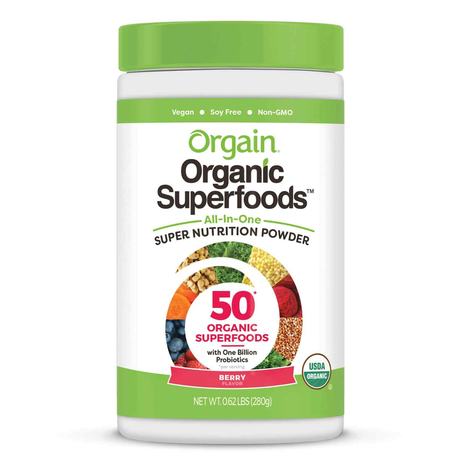 Orgain Organic Superfoods All-In-One Super Nutrition Powder, 851770003988, Berry Flavor - 0.62 lb Canister