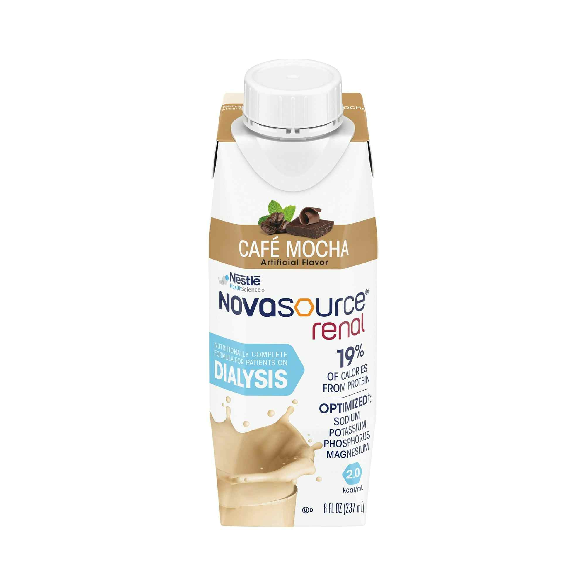 Novasource Renal Oral Supplement, Mocha Flavor, 8 oz., 00043900185446, Case of 24