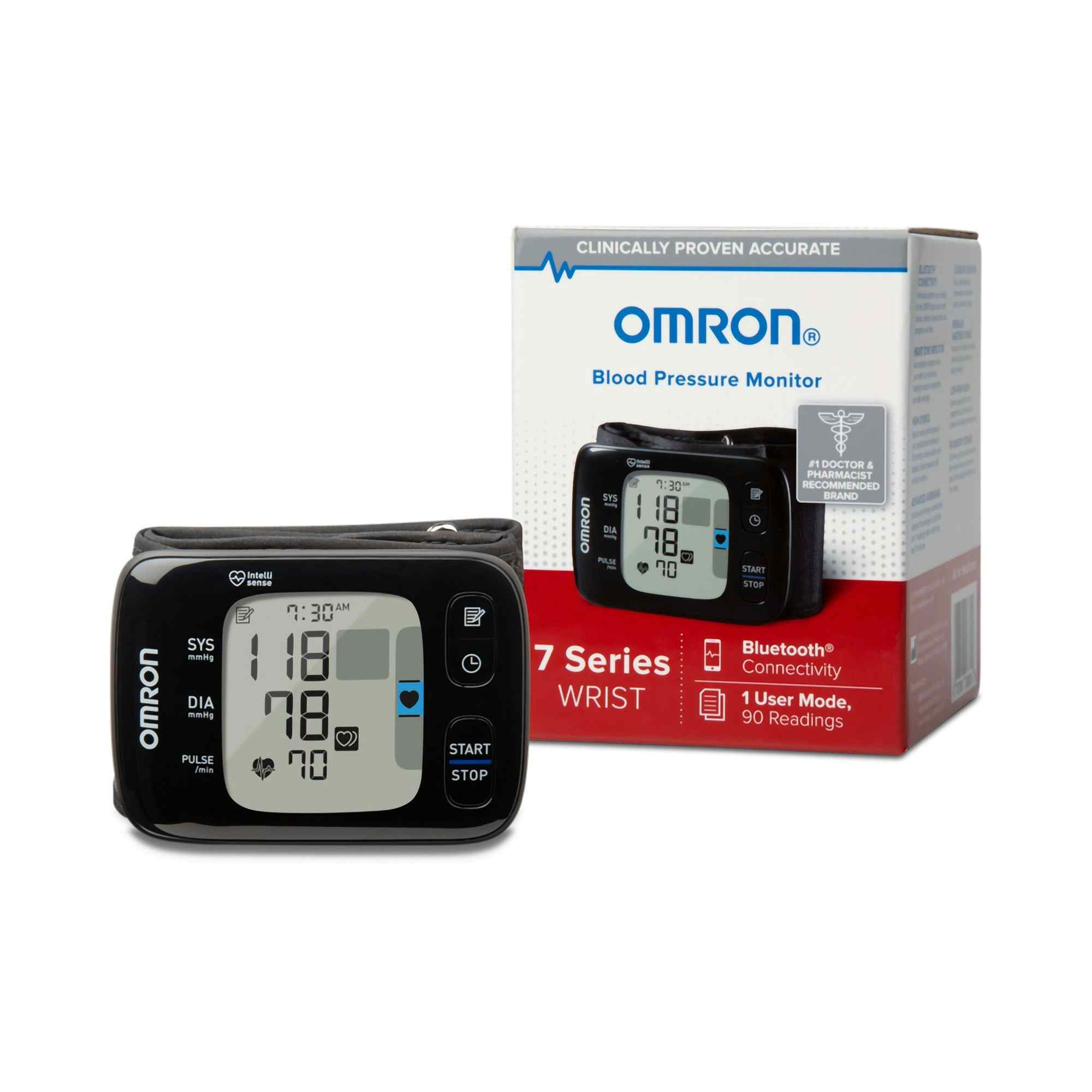 Omron 7 Series Digital Blood Pressure Wrist Unit, Automatic Inflation, BP6350, Partial Right Side view, 1 Each