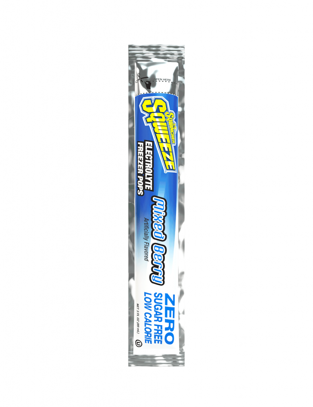 Sqwincher Zero Sugar Free Electrolyte Replenishment Freezer Pop, Variety Flavors, X478-W7600, Bag of 10