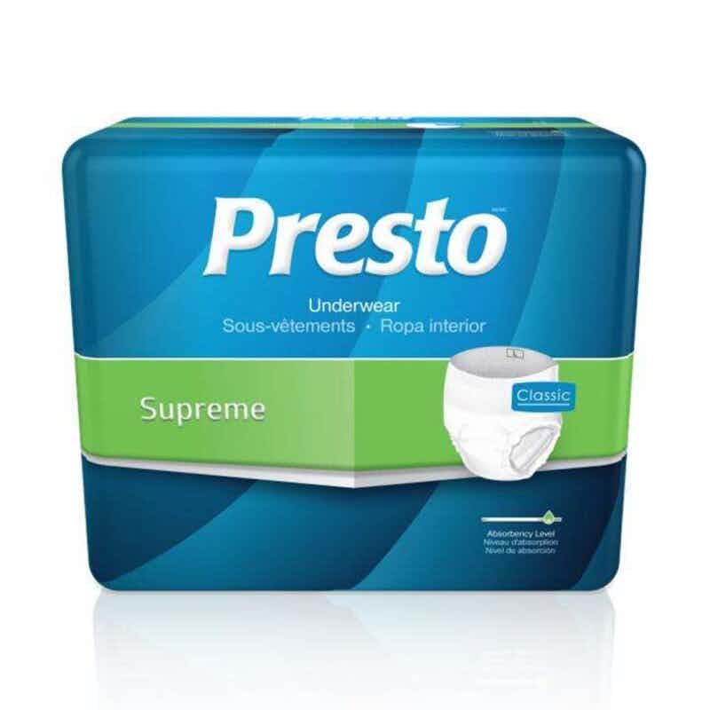 Presto Plus Underwear, Maximum Absorbency, AUB23020, Medium (32-44") - Pack of 20