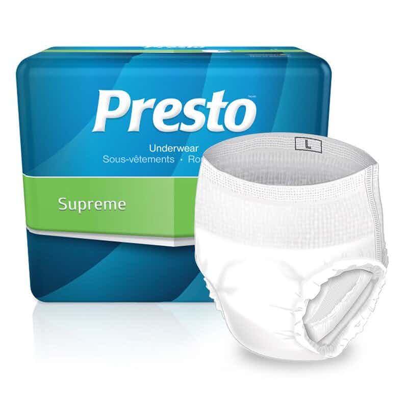 Presto Plus Underwear, Maximum Absorbency, AUB23040, Large (45-58") - Pack of 18