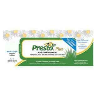 Presto Plus Disposable Adult Washcloths, WW091248, One Pack - 48 Count