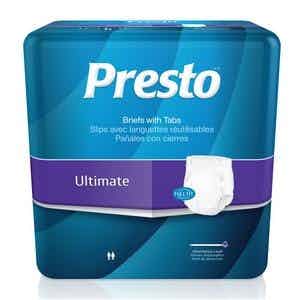 Presto Supreme Briefs, Maximum Absorbency, ABB30050, X-Large (58-64") - Pack of 15