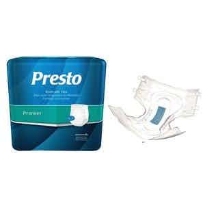 Presto Premier Briefs with Tabs, Moderate Absorbency, ABB11050, X-Large (58-64") - Case of 60 (4 Packs)