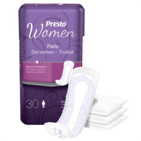 Presto Maximum Absorbency Pads for Women, BCP31301, 12" Long - Pack of 30