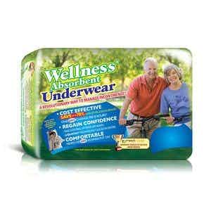 Wellness Absorbent Underwear, 6244, Medium (19-30") - Pack of 18