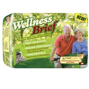 Wellness Adult Incontinence Briefs, 3142, Large (36-46") - Case of 60 (3 Packs)