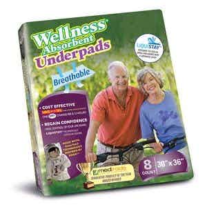 Wellness  Breathable Absorbent Underpads, 8130, Pack of 8