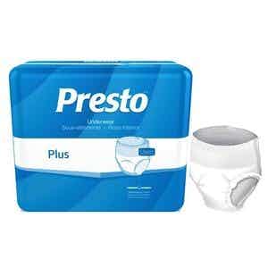 Presto Classic Underwear, Plus Absorbency, AUB01020, Medium (32-44") - Pack of 20