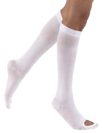 Jobst Seamless Anti-Embolism Knee-High Stockings, Open Toe, 18 mmHg, 111403, White - Small/Long - 1 Pair