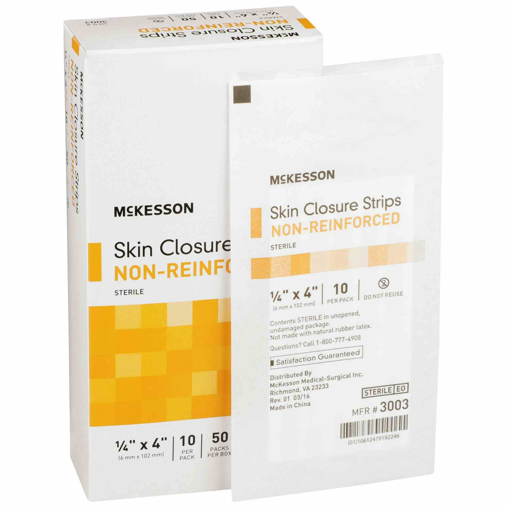 McKesson Skin Closure Strip, Sterile, Non-Reinforced, 3003, Box of 50