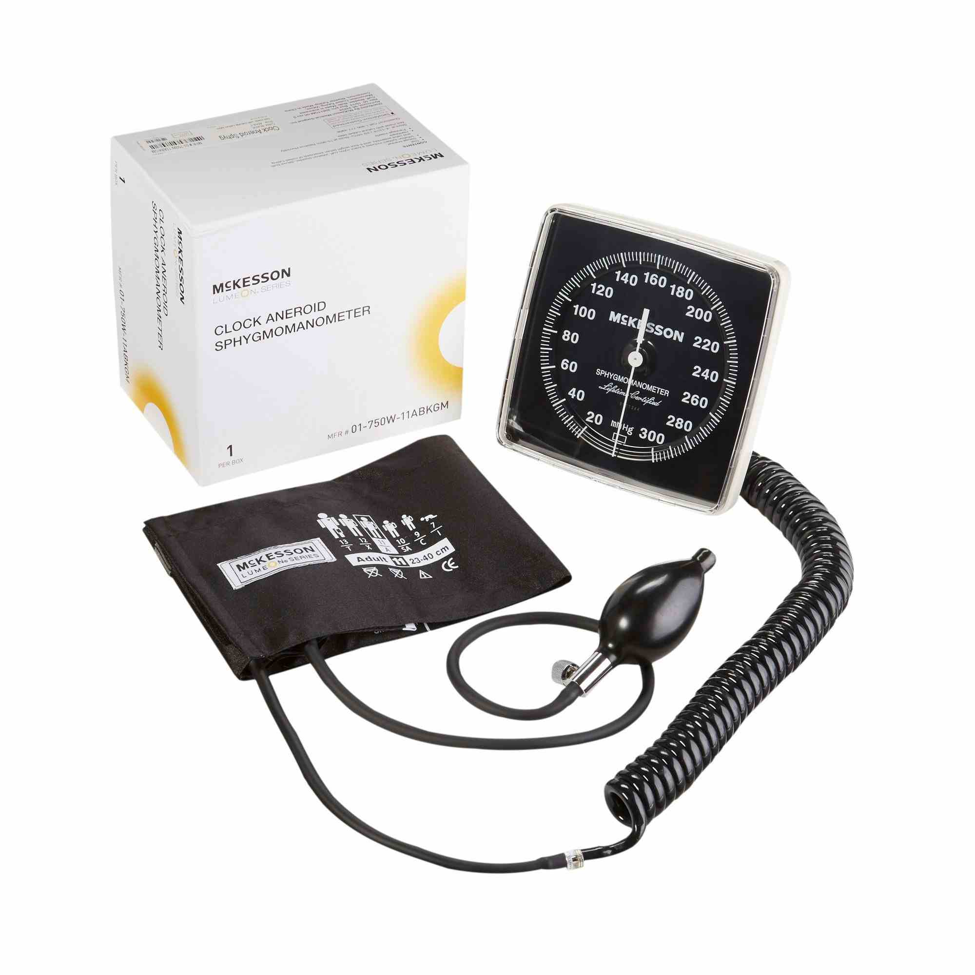 McKesson Clock Aneroid Sphygmomanometer Unit, 01-750W-11ABKGM, 1 Box