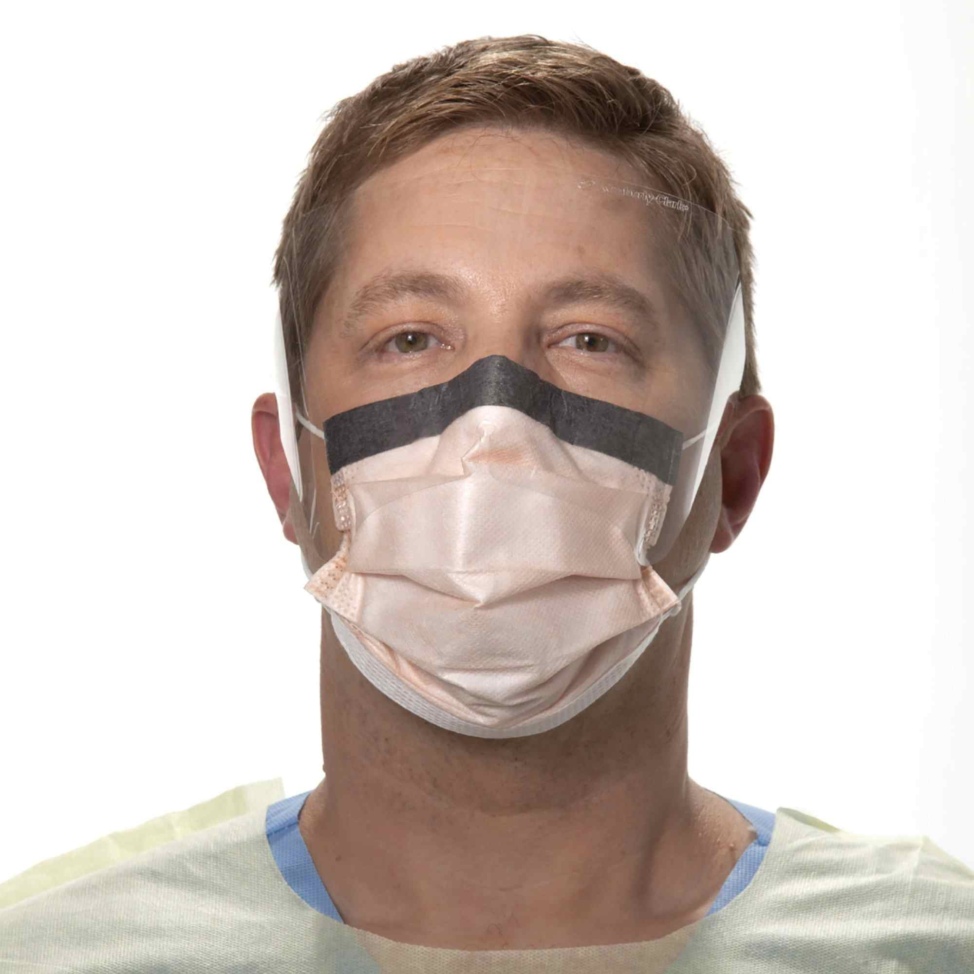 Aspen FluidShield Procedure Mask with Anti-fog Eye Shield, 47147, Case of 100
