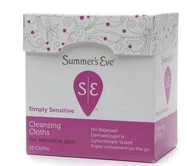 Summer's Eve Simply Sensitive Cleansing Cloths, 1667633, Box of 16
